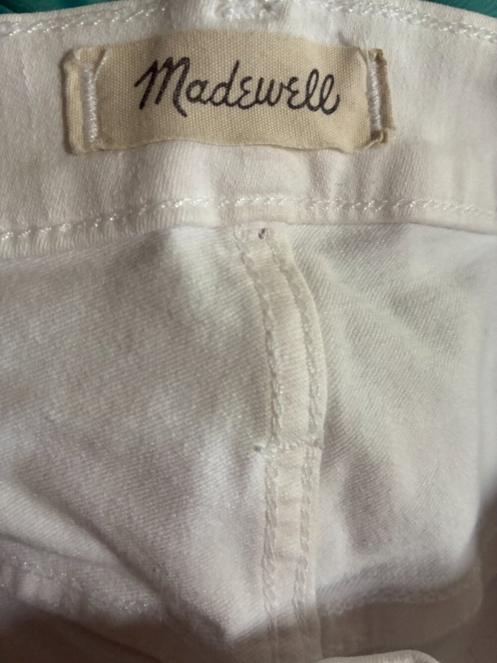 Madewell Jeans Womens 34 White High-Rise Skinny Cotton Raw Hem Stretch Casual - Picture 6 of 9